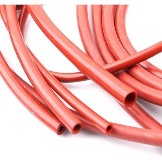 1 metre Gül Kırmızı Esnek Kauçuk Şeffaf Hortum - Slikon Tüp ID 3mm X 5mm OD - 2