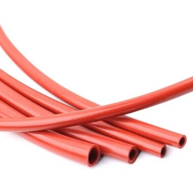 1 metre Gül Kırmızı Esnek Kauçuk Şeffaf Hortum - Slikon Tüp ID 3mm X 5mm OD - 4