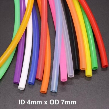 1 Metre Yeşil Esnek Kauçuk Şeffaf Hortum - Slikon Tüp ID 4mm X 7mm OD - 2