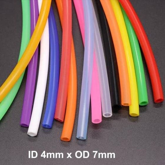 1 Metre Yeşil Esnek Kauçuk Şeffaf Hortum - Slikon Tüp ID 4mm X 7mm OD - 2