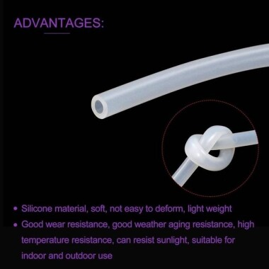 10 Metre Esnek Kauçuk Şeffaf Hortum - Silikon Tüp ID 1.6mm X 3.2mm OD - 4