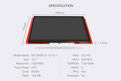 10.1 Inch Nextion HMI Display Kapasitif Ekran - Dokunmatik NX1060P101-011C-I - 4