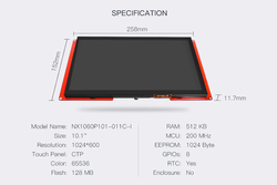 10.1 Inch Nextion HMI Display Rezistif Ekran - Dokunmatik NX1060P101-011R-I - 4