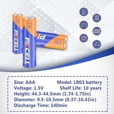 12PCS PKCELL AAA 1.5V Yüksek Kaliteli Alkalin Pil - 3