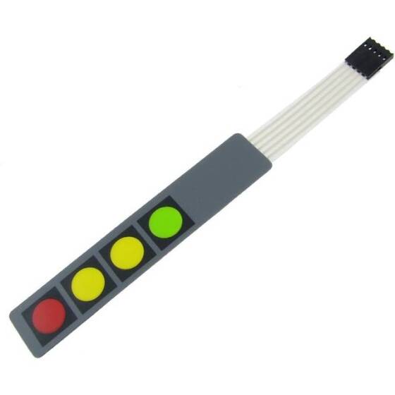 12V 1x4 Membran Keypad 107x20x0.8mm - 1