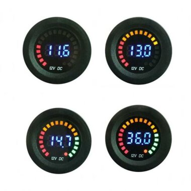 12V Araç Akü Kapasite Göstergesi 5-36V Voltmetre - 4