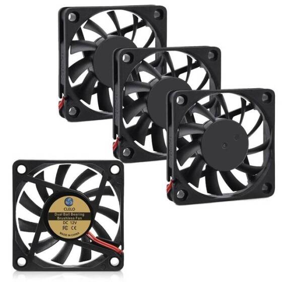 12V DC 6010 Çift Bilyalı Fan-XH2-54-2P 30cm Kablo Boyutu:60x60x10mm - 1