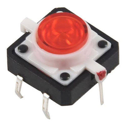 12x12 Kırmızı Led Işıklı Tact Switch - 1