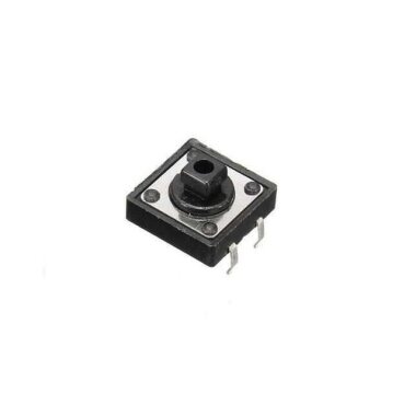 12x12x7.3mm 4 Pinli Siyah Push Buton - Tact Switch - Görsu Elektronik