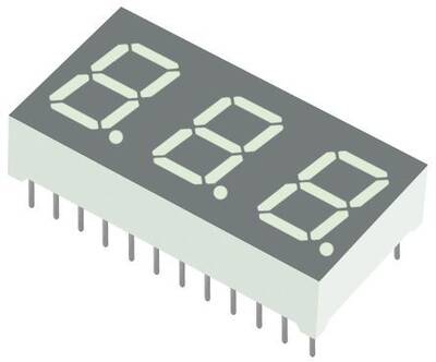 14mm 3'lü Ortak Katod Display - Kırmızı - 1
