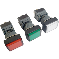 16mm Yaylı Buton Sarı 1NO/1NC Dikdörtgen - 1