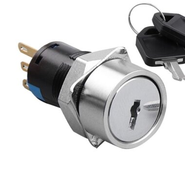 16Y-P1 16mm Anahtarlı Mandal Buton 1NO+1NC - WDELE