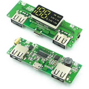 18650 5V 2.4A Lityum Pil Dijital Ekran Şarj Modülü Çift Usb Çıkış BAndı Ekran Güçlendirici Modülü - 5