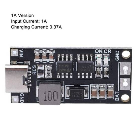 18650 Polimer Lityum İyon Şarj Cihazı Type-C - 3S 12.6V 1A Güçlendirici Modül - 2