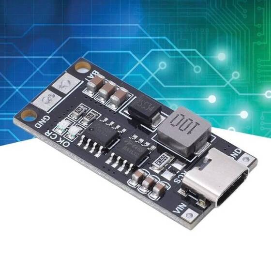 18650 Polimer Lityum İyon Şarj Cihazı Type-C - 3S 12.6V 1A Güçlendirici Modül - 3