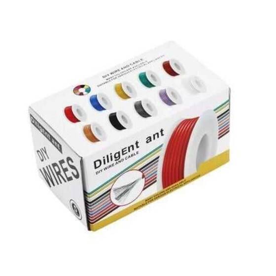 20AWG Çok Damarlı Montaj Kablosu Seti - 6 Renk 60M - 1