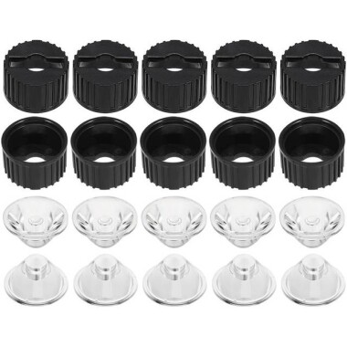 20mm Power LED Lensi 15 Derece Siyah Düz Kafalı (1W 3W 5W RGB LED ile Uyumlu) - 1