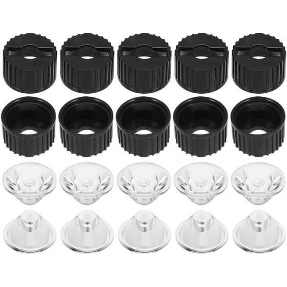 20mm Power LED Lensi 15 Derece Siyah Düz Kafalı (1W 3W 5W RGB LED ile Uyumlu) - 1