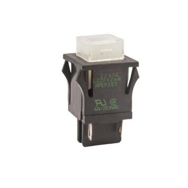 2243A 22mm 220V Işıklı Yaylı Push Buton - Beyaz - Apem