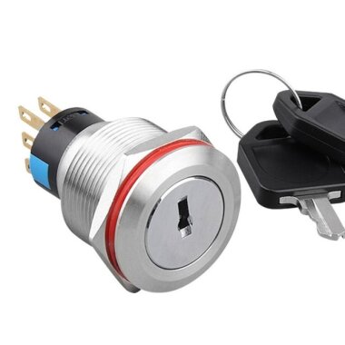 22Y-P1 22mm Anahtarlı Mandal Buton 2NO+2NC - WDELE