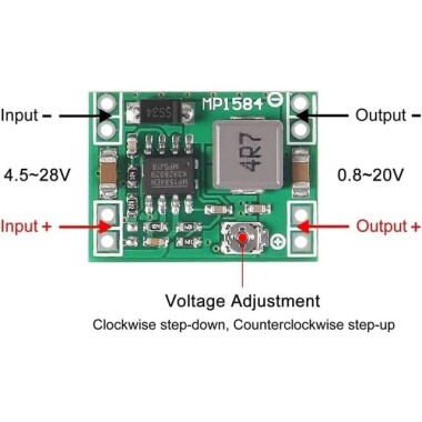 24V-12V / 9V-5V Sabit Çıkış 3A Ayarlanabilir Voltaj Düşürücü Regülatör Modülü MP1584EN - 3