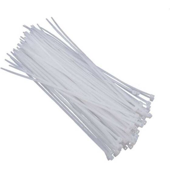 2.5mmx200mm Kablo Bağı Beyaz - 100 Adet - 1