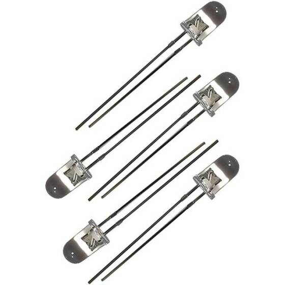 2V 20mA 5mm Şeffaf Kırmızı Düz Led 18mm Bacak Uzunluğu - 4