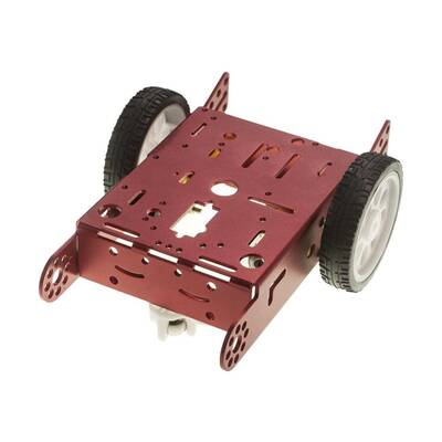 2wd mBot Alüminyum Araç Kiti - Kırmızı (Motor ve Tekerlek Dahil) - 1