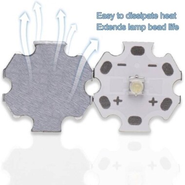 3535 365-370nm Mor 3W 120 Derece Power Led Top Başlıklı - 2