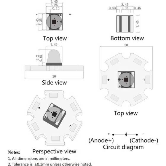 3535 850nm Kızılötesi 3W 120 Derece Power Led Top Başlıklı - 5