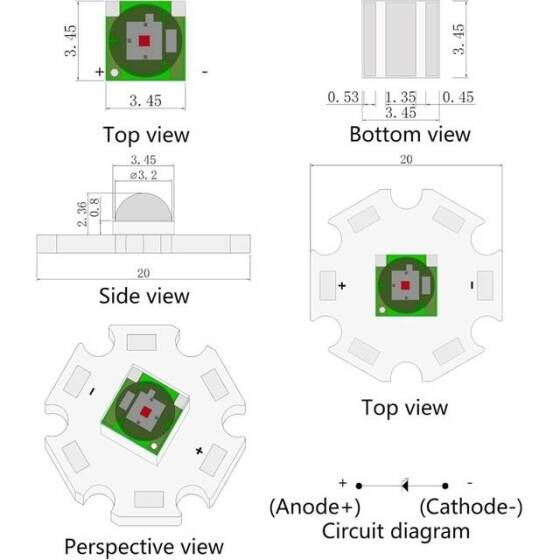 3535 Bitki Kırmızı 3W 120 Derece Power Led Top Başlıklı - 5