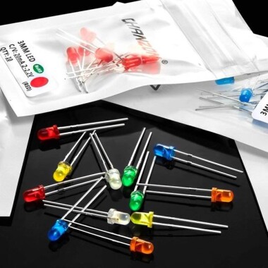 3V 20mA 2mm Şeffaf Pure Yeşil Emzik Led 28mm Bacak Uzunluğu - 5