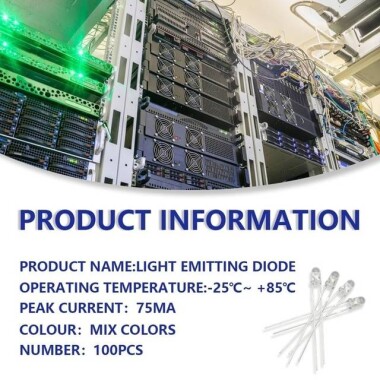 3V 20mA 3mm Şeffaf RGB Hızlı Flaşör Led 18mm Bacak Uzunluğu - 4