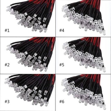 3V 20mA 3mm Şeffaf RGB Yavaş Flaşör Led 28mm Bacak Uzunluğu - 2