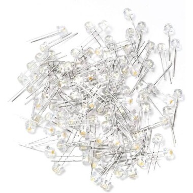 3V 20mA 5mm Beyaz Mantar Led 18mm Bacak Uzunluğu - 5