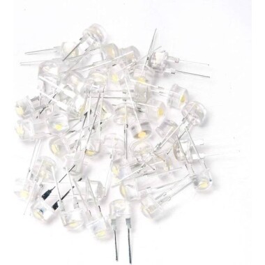 3V 20mA 8mm Şeffaf Yeşil Led 18mm Bacaklı - 5