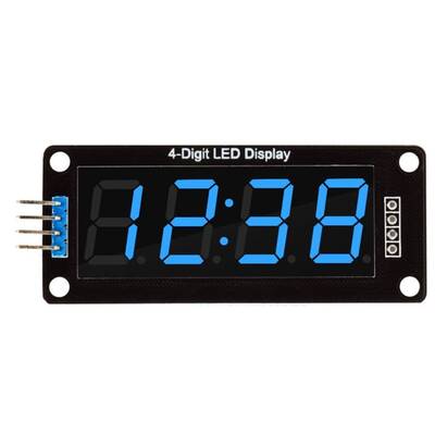 4 Digit Led Display Saat Modül TM1637 - Mavi - 1