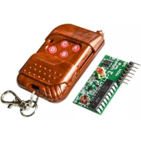 4 Kanal 315 Mhz RF Kablosuz Kontrol Modülü (Alıcı + Verici) Pilsiz - 1