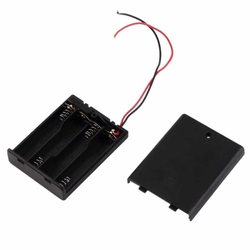 4'lü AA Pil Yuvası - Anahtarlı ve Kapaklı - China