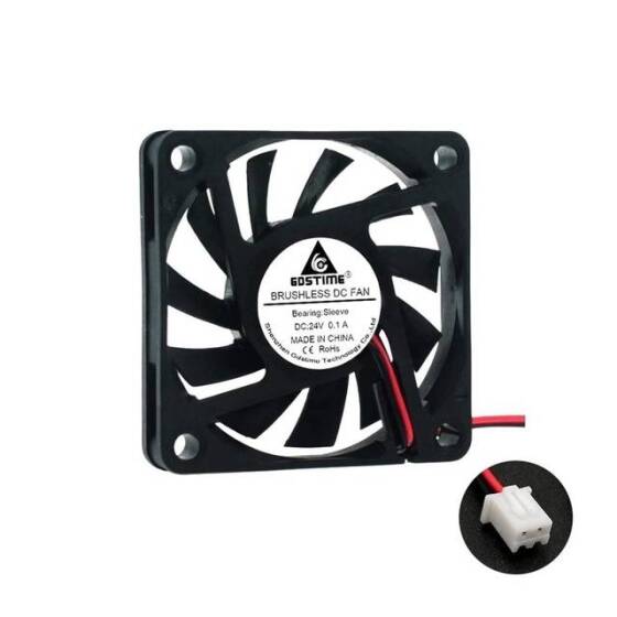 5V DC 6010 Yağ İçeren Fan-XH2-54-2P 30cm Kablo Boyutu:60x60x10mm - 1