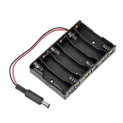 6'lı AA Pil Yuvası - Barrel Jack Çıkışlı - 1