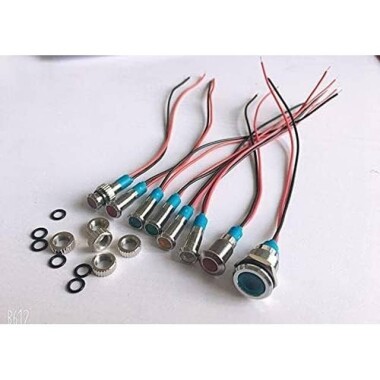 8mm 3-9V Yeşil LED Metal Sinyal Lambası - Metal İndicator Light - 1