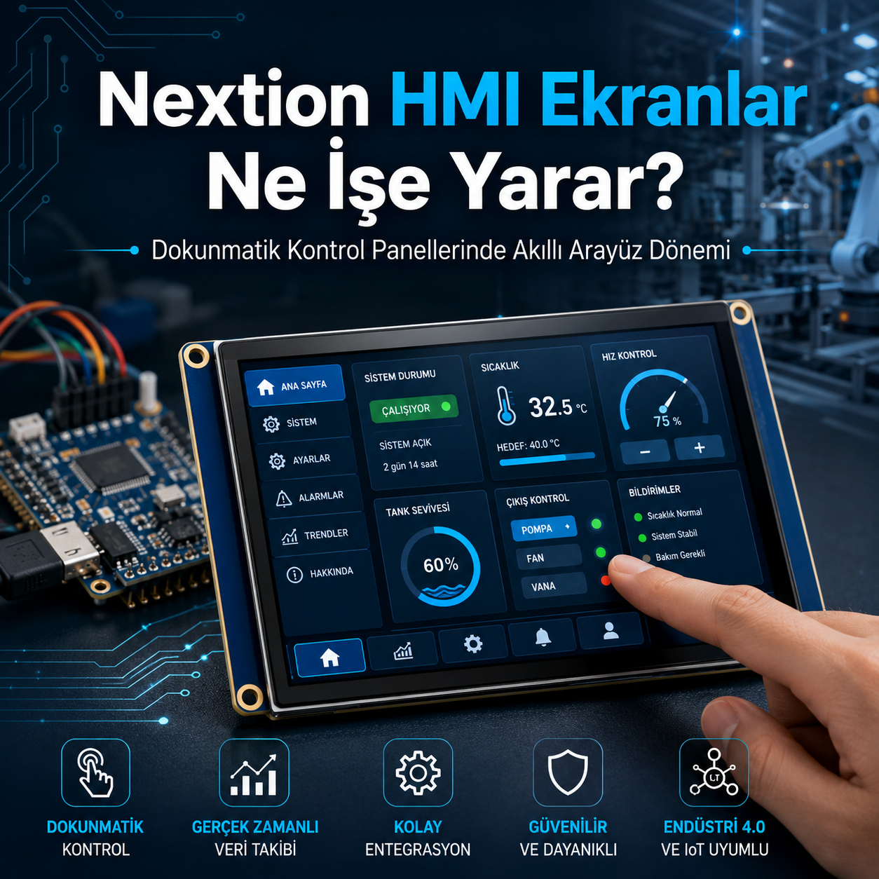 Nextion HMI Ekranlar Ne İşe Yarar? Dokunmatik Kontrol Panellerinde Akıllı Arayüz Dönemi