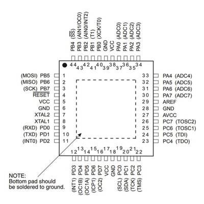 ATMEGA16A-AU SMD 8-Bit 16Mhz Mikrodenetleyici TQFP-44 - 2
