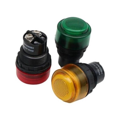 BD0803 30mm 220V Kırmızı Patlamaya Dayanıklı Antikorozif Sinyal Led - Sinyal Lambası Dahili Buzzer - 2