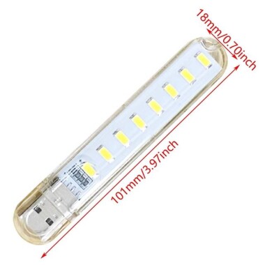 Beyaz Mini U Şekilli Gece Lambası 8 Led 5V - 2