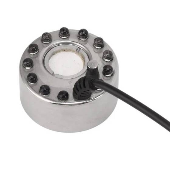 DC 24V 16mm 12 LED Alaşımlı Hava Nemlendirici Mist Maker Nebulizatör 46x38mm - 3