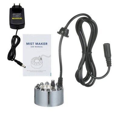 DC 24V 16mm 12 LED Alaşımlı Hava Nemlendirici Mist Maker Nebulizatör 46x38mm - 4