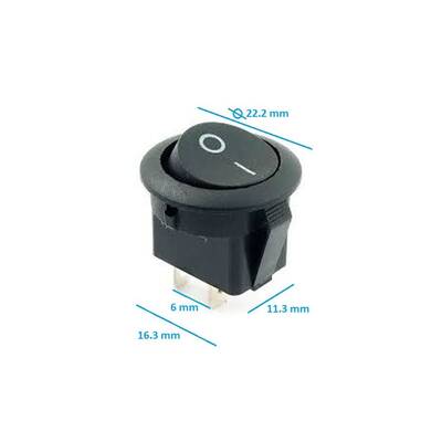 DC133 On/Off Anahtar 20mm Işıksız Yuvarlak - 1