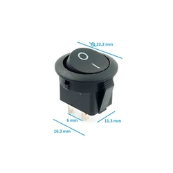 DC133 On/Off Anahtar 20mm Işıksız Yuvarlak - 1